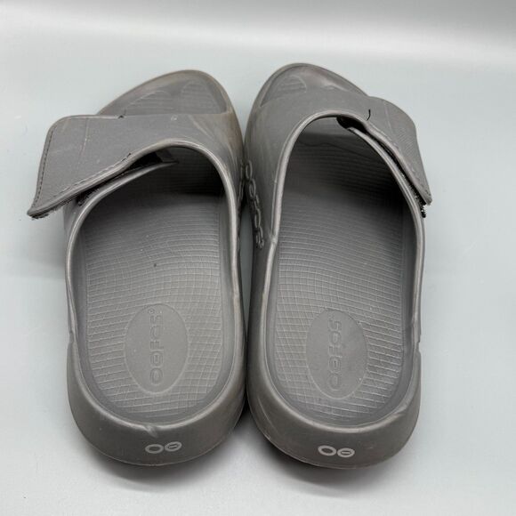 OOFOS OOahh Sport Flex Men 14 Slate Gray Slides Sandals Slip-On Open Toe Comfort